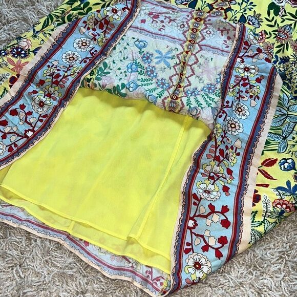 Alice + Olivia Hadley Floral Mini Fit & Flare Dress V-Neck Flutter Sleeve Size 1 - Picture 12 of 15